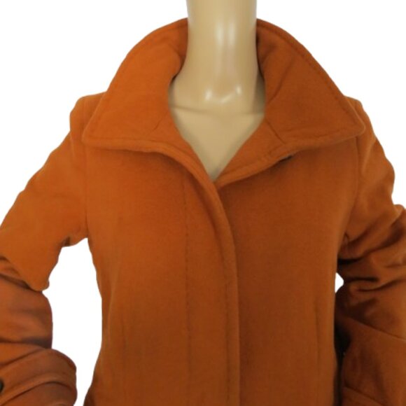Lands' End Orange Long Wool and Cashmere Coat - Picture 2 of 9